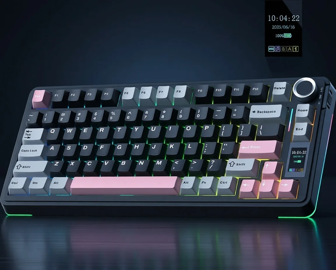 Клавиатура AULA S75 Pro Черный Розовый