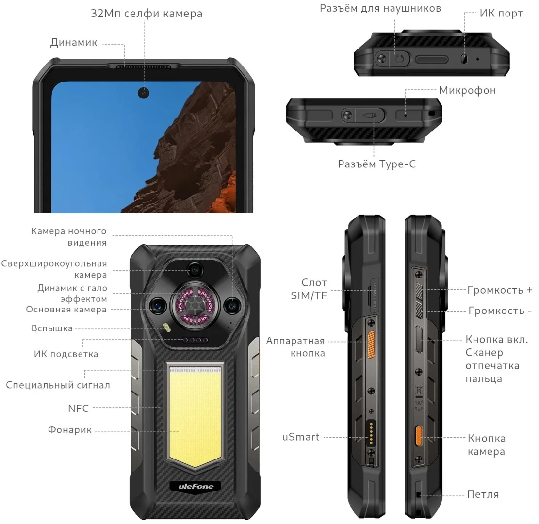 Смартфон Ulefone Armor 30 12 ГБ/512 ГБ черный