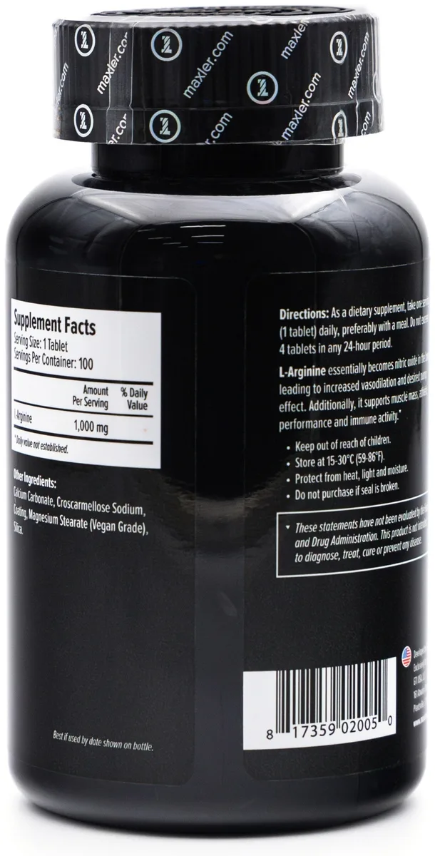 Аминокислота Maxler Arginine 1000 Max Таблетки 100шт (0050)