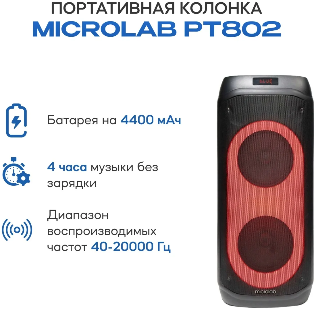 Колонка портативная Microlab PT802 Черный