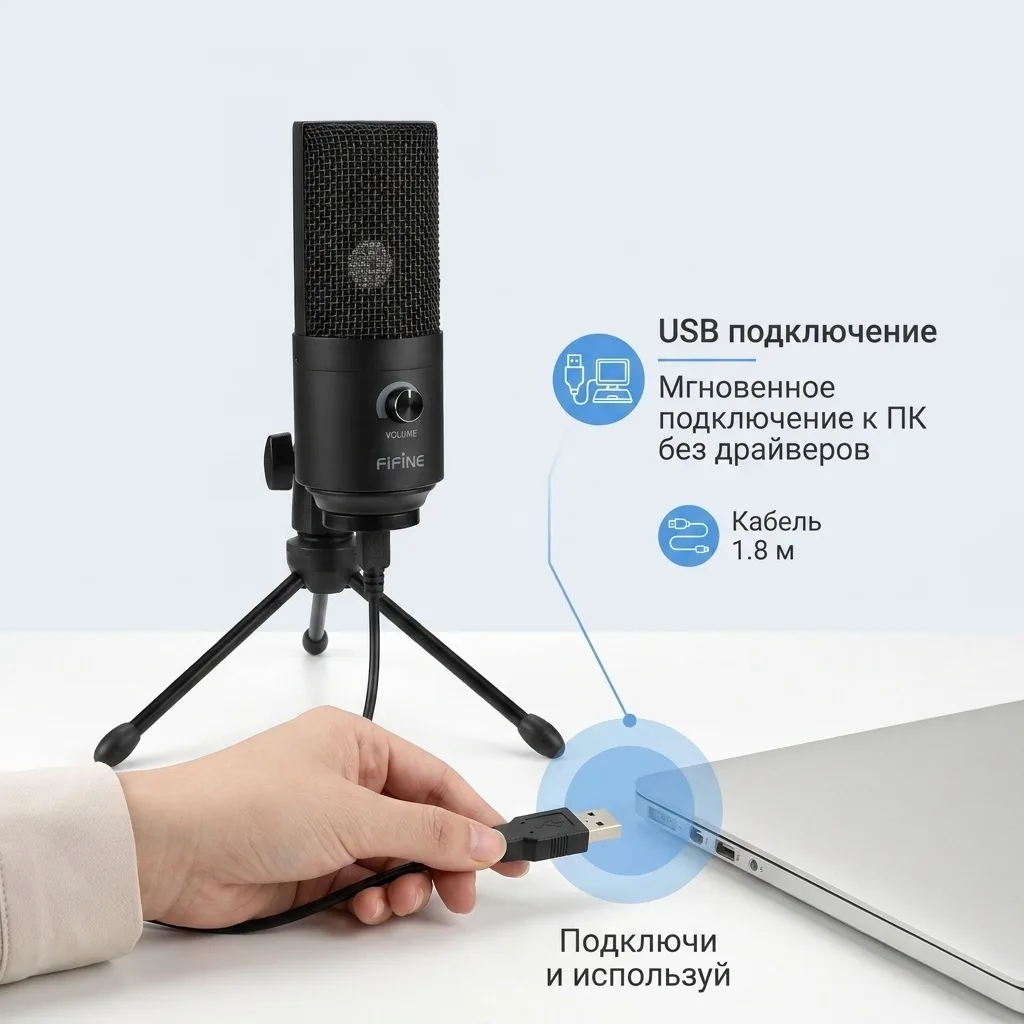 Микрофон Fifine K669 черный