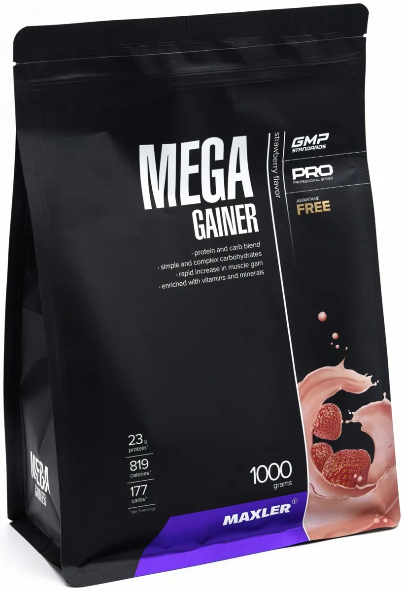 Гейнер Maxler Mega Gainer Strawberry 1000г (7703)