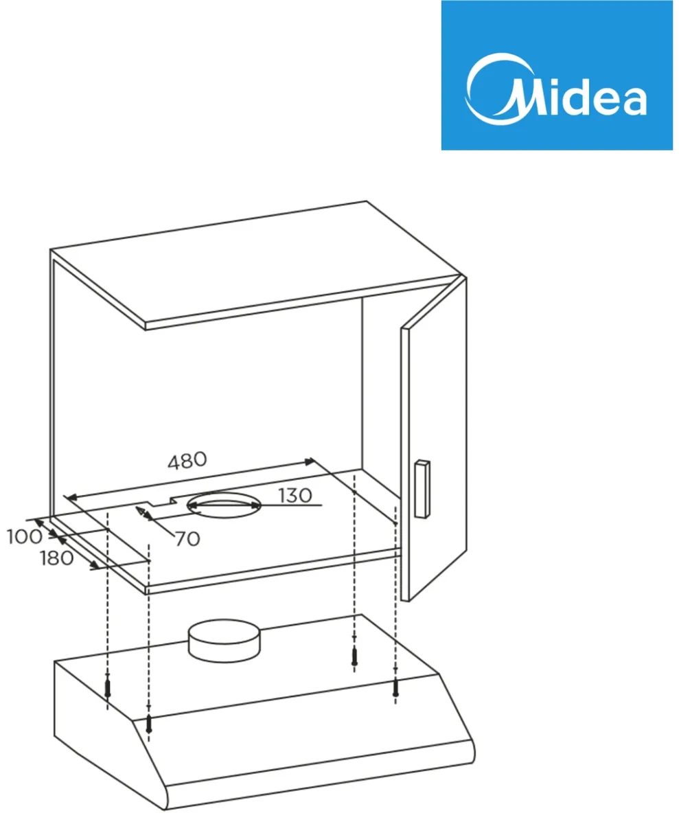 Вытяжка Midea MH60F16 B Черный