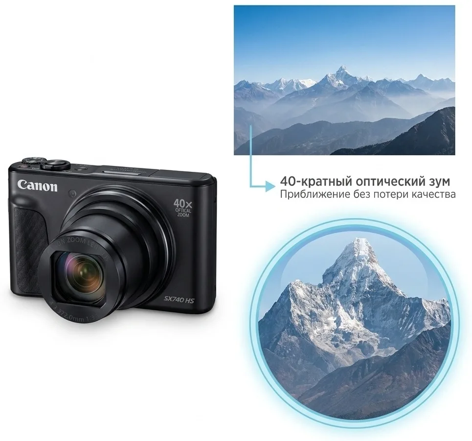 Фотокамера Canon PowerShot SX740 HS LITE BK TRAVEL SR SEE