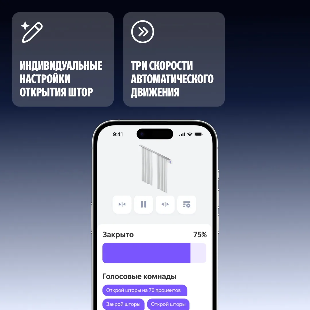 Умный Карниз для штор Yandex YNDX-00592 Белый