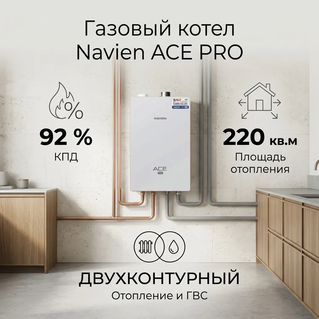 Газовый котел Navien ACE PRO 24k + подарок (УТ-00011260)