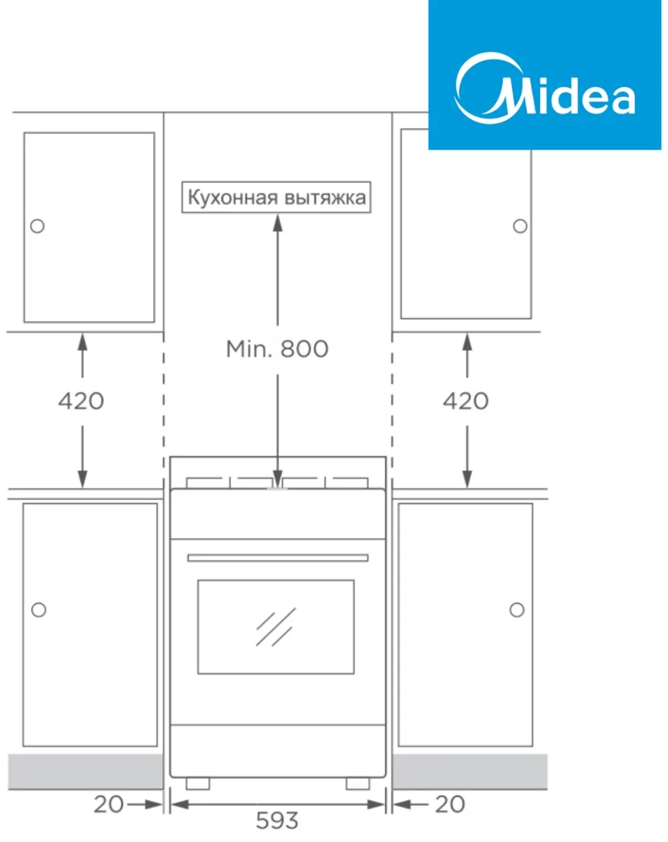 Кухонная плита Midea FSC-600AB черный