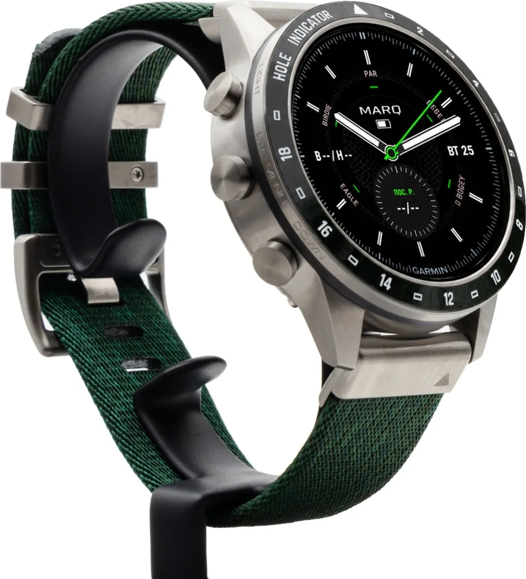 Смарт-часы Garmin MARQ Golfer Gen 2 серебристый-зеленый (02648-21)