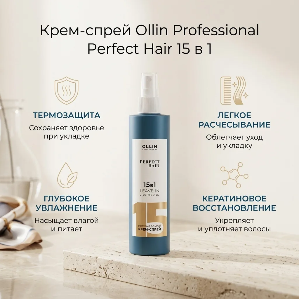 Крем-спрей Ollin Professional Perfect Hair 15 в 1 250мл