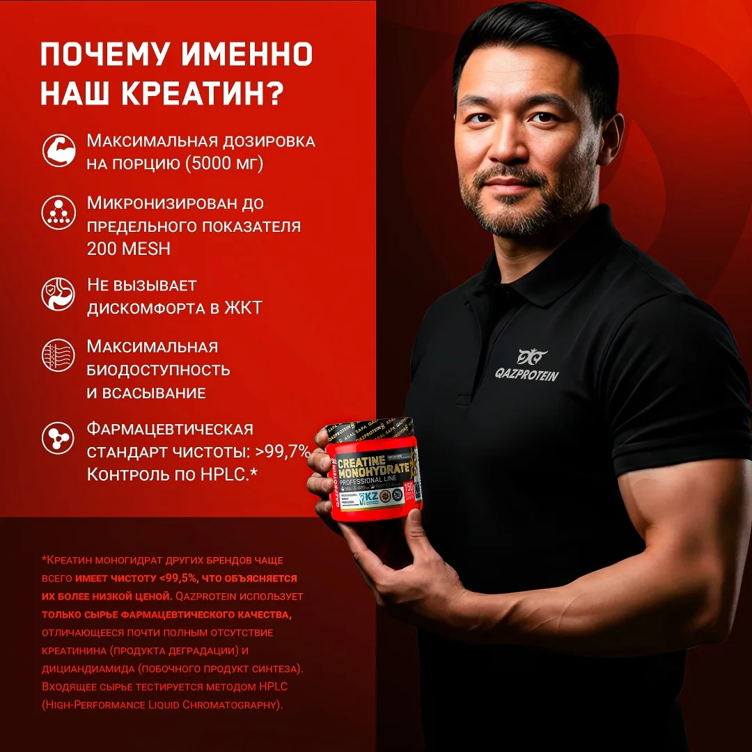 Креатин Qazprotein Micronized Creatine 150 гр (2026)