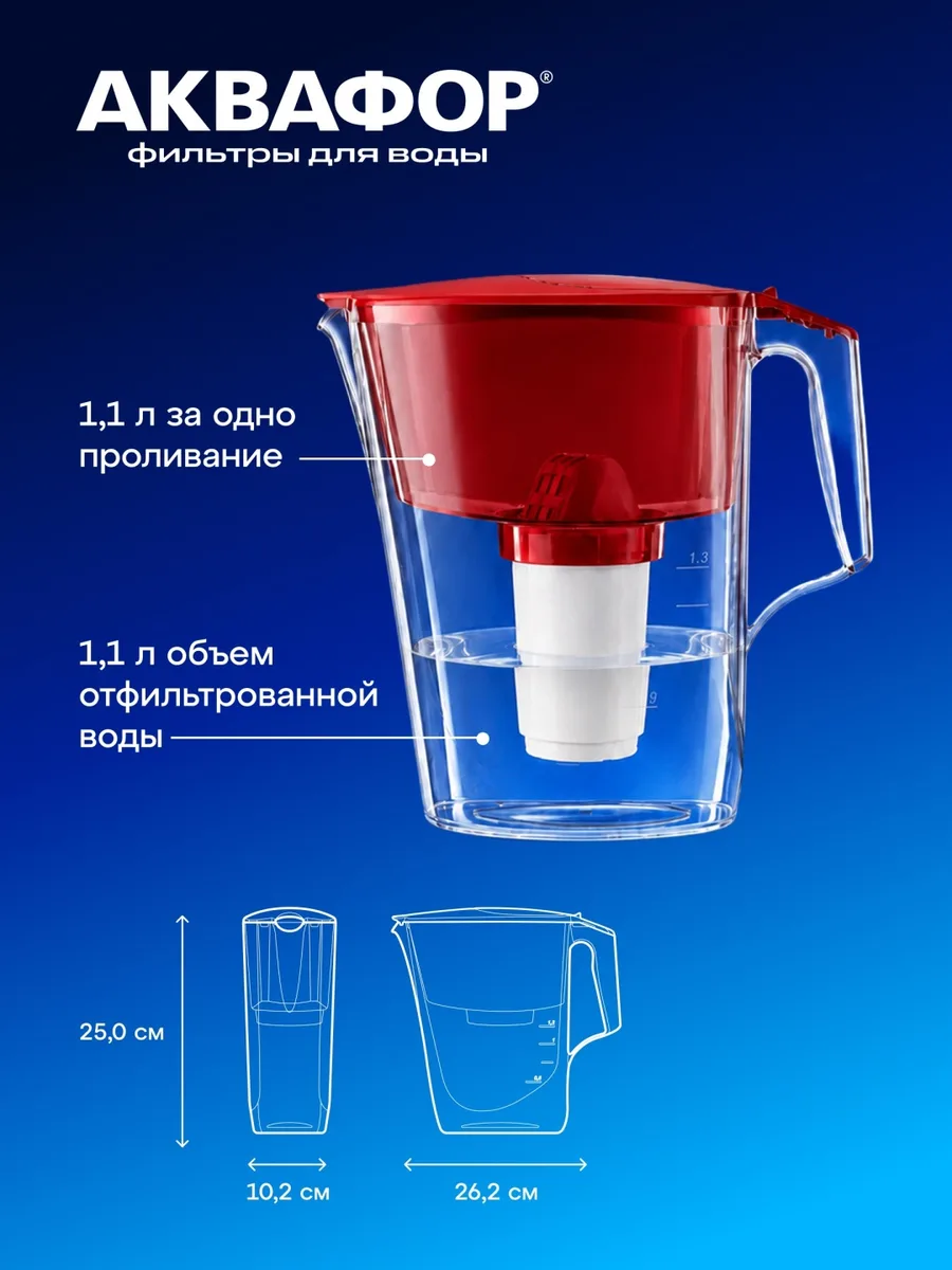 Водоочиститель Кувшин Аквафор Инди рубин