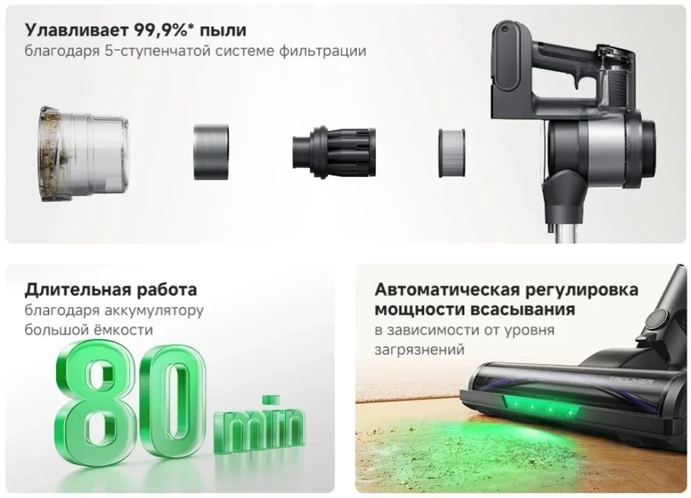 Беспроводной ручной пылесос Trouver S7 Черный