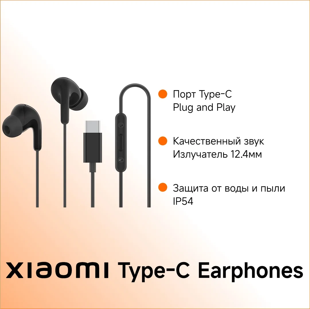 Наушники Xiaomi Type-C Earphones Black