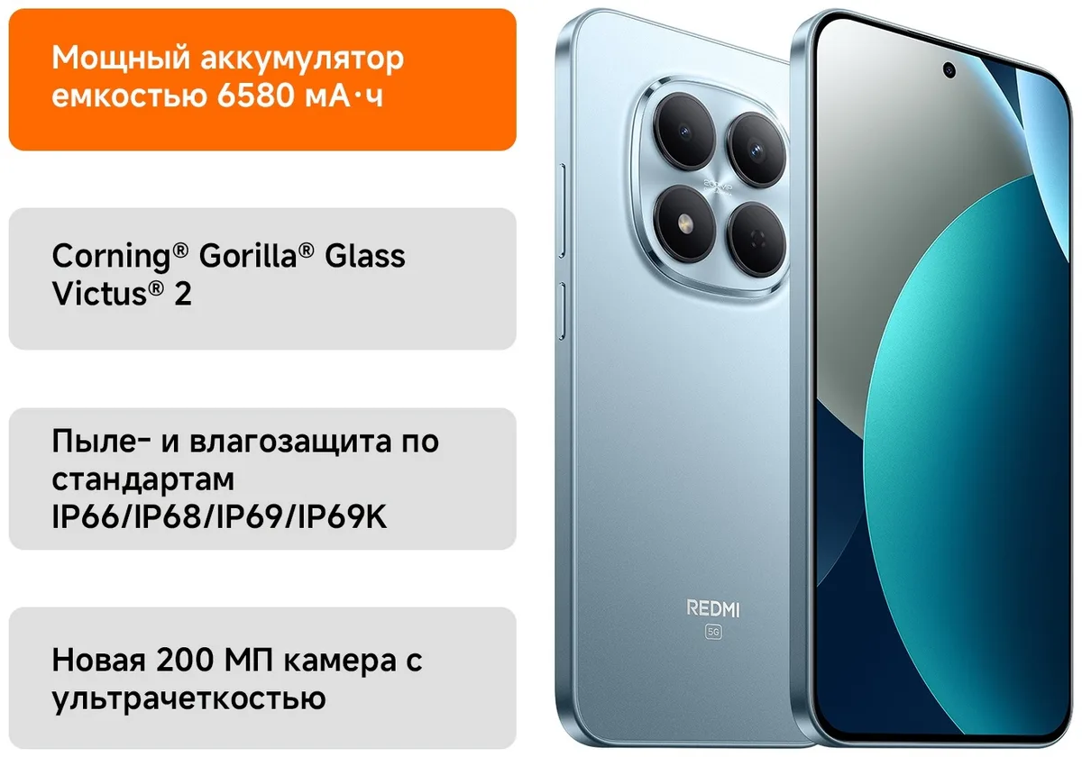 Смартфон Redmi Note 15 Pro 5G 8/512GB Glacier Blue