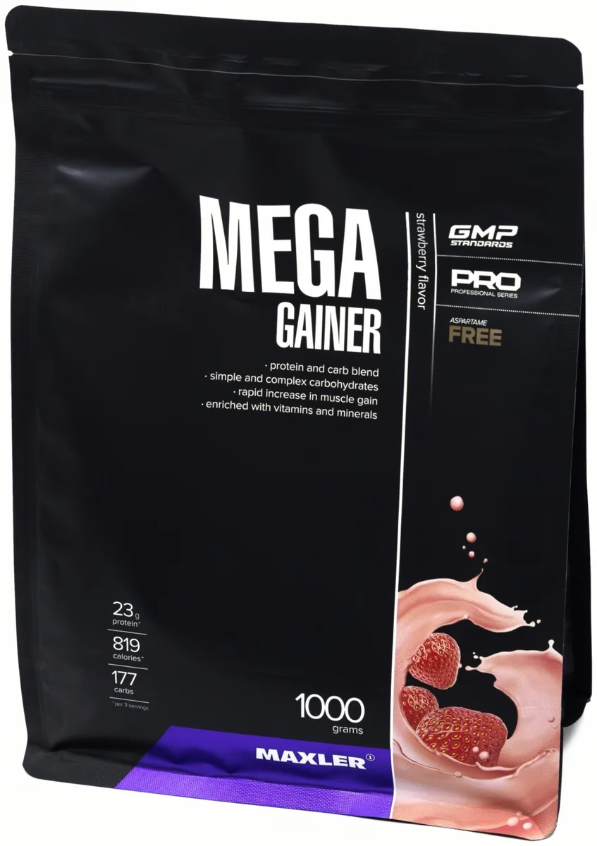 Гейнер Maxler Mega Gainer Strawberry 1000г (7703)