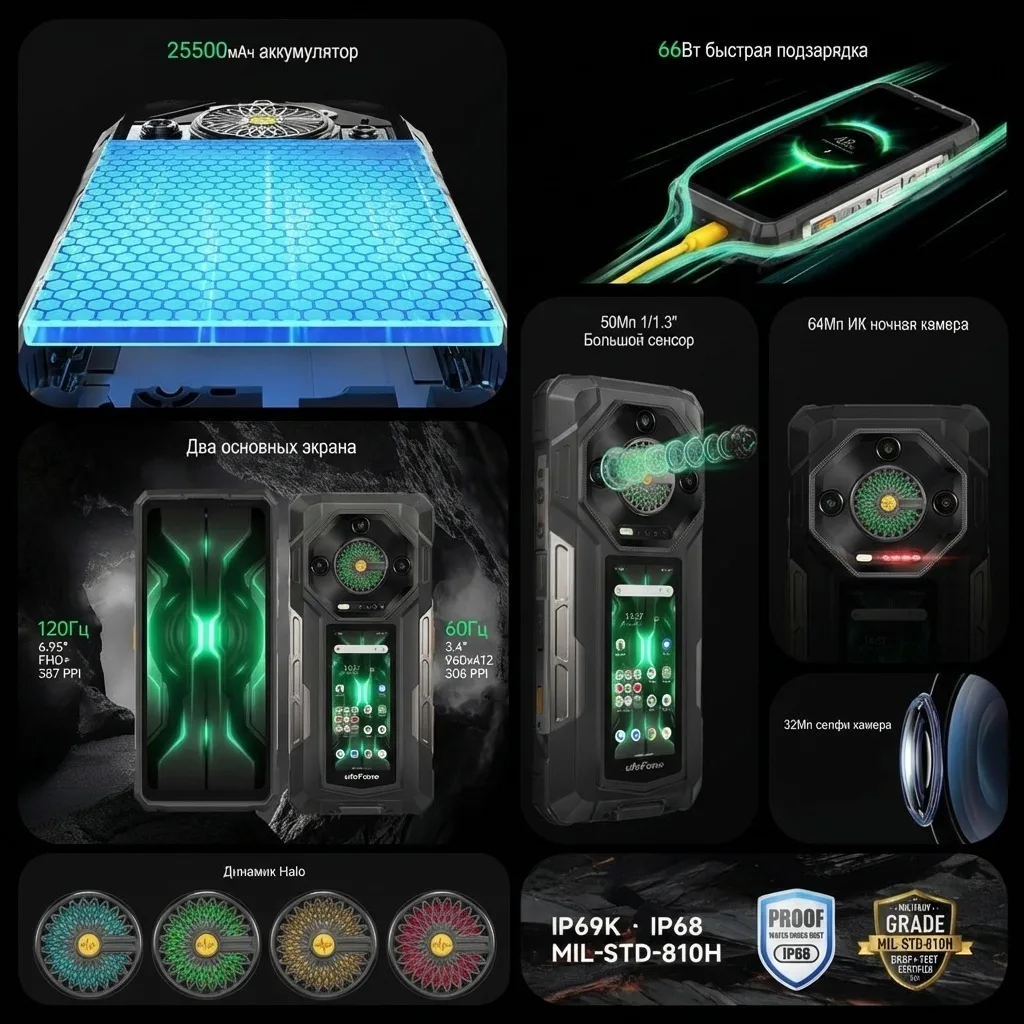 Смартфон Ulefone Armor 33 Pro 16 ГБ/512 ГБ черный
