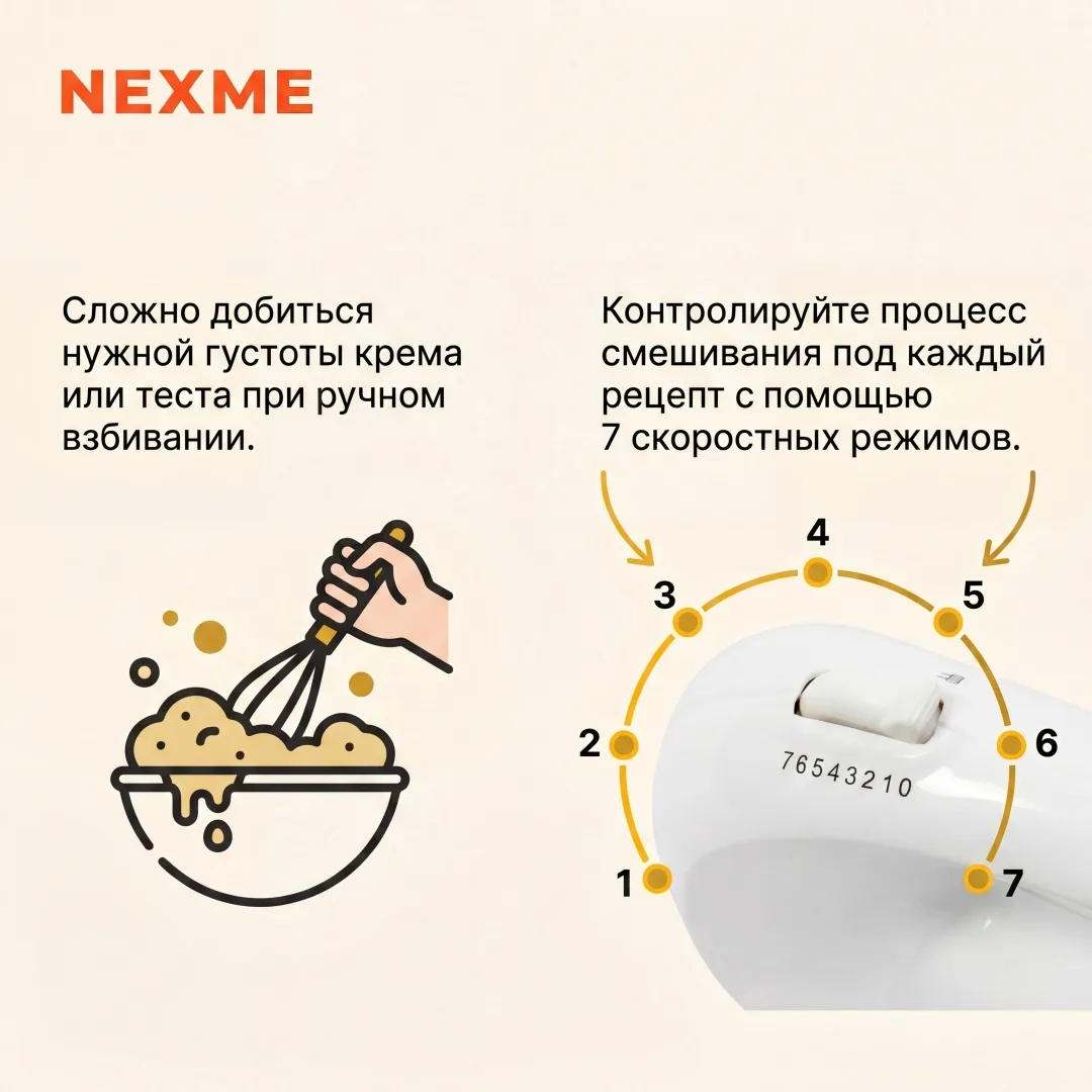 Ручной миксер Nexme GHM-001 белый