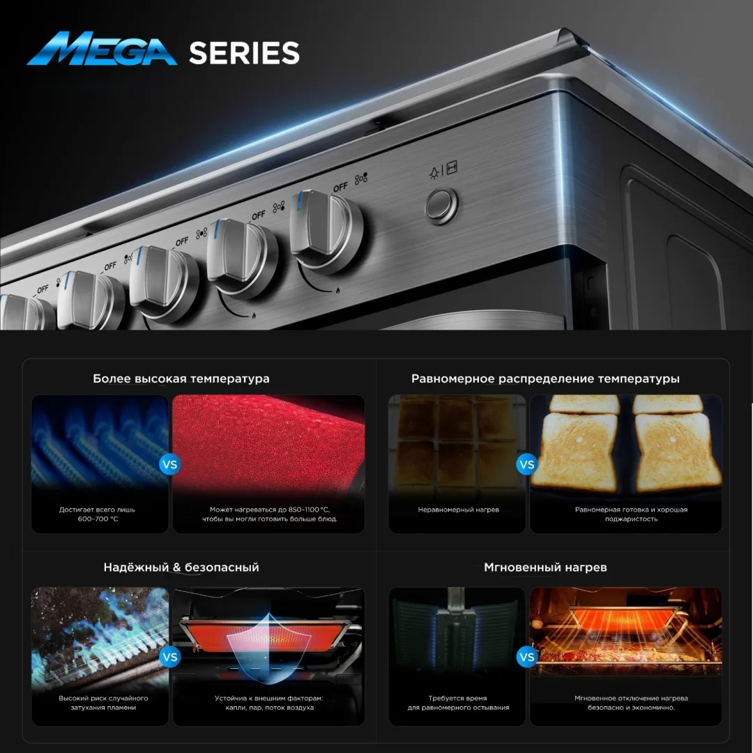 Кухонная плита Midea FSC-900DX стальной