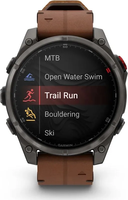 Смарт-часы Garmin Fenix 8 Pro 47 мм черный-коричневый (+ремешок) (03198-40)