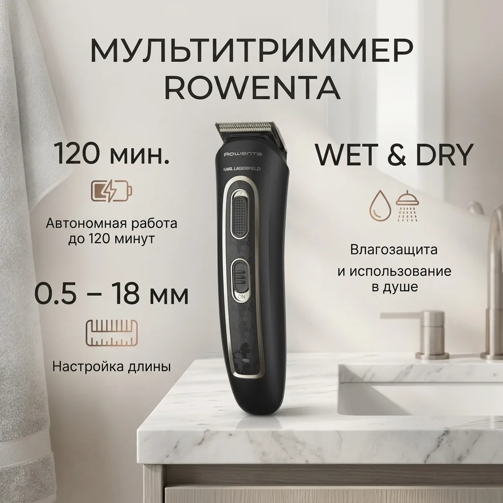Триммер Rowenta TN911LF0 Черный