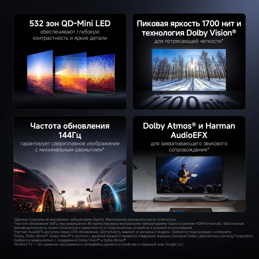 Телевизор Xiaomi TV S Pro Mini LED 75 2026 L75MB-SRU 191 см Черный