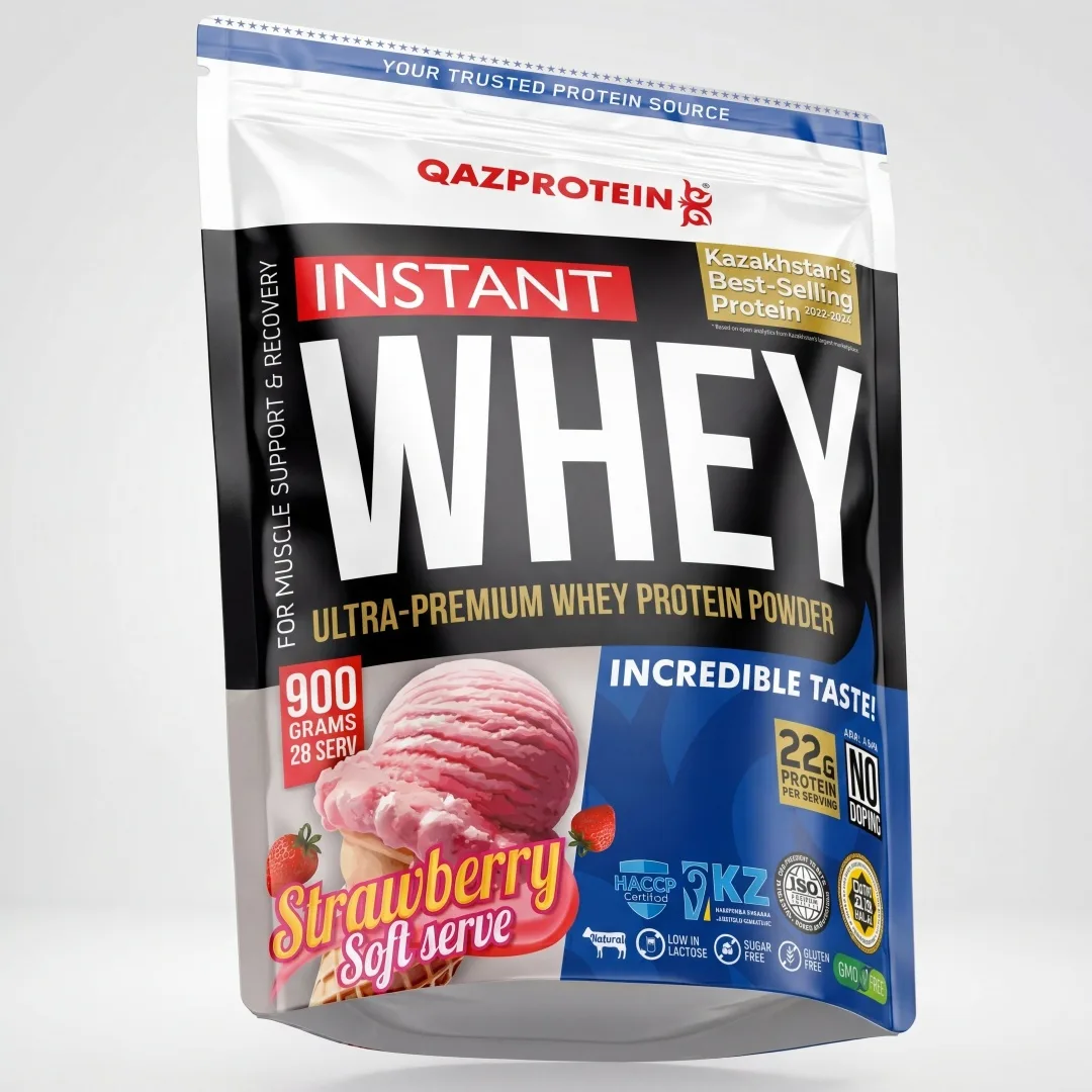 Протеин Qazprotein Instant WHEY 900г Клубничное мороженое (3204)
