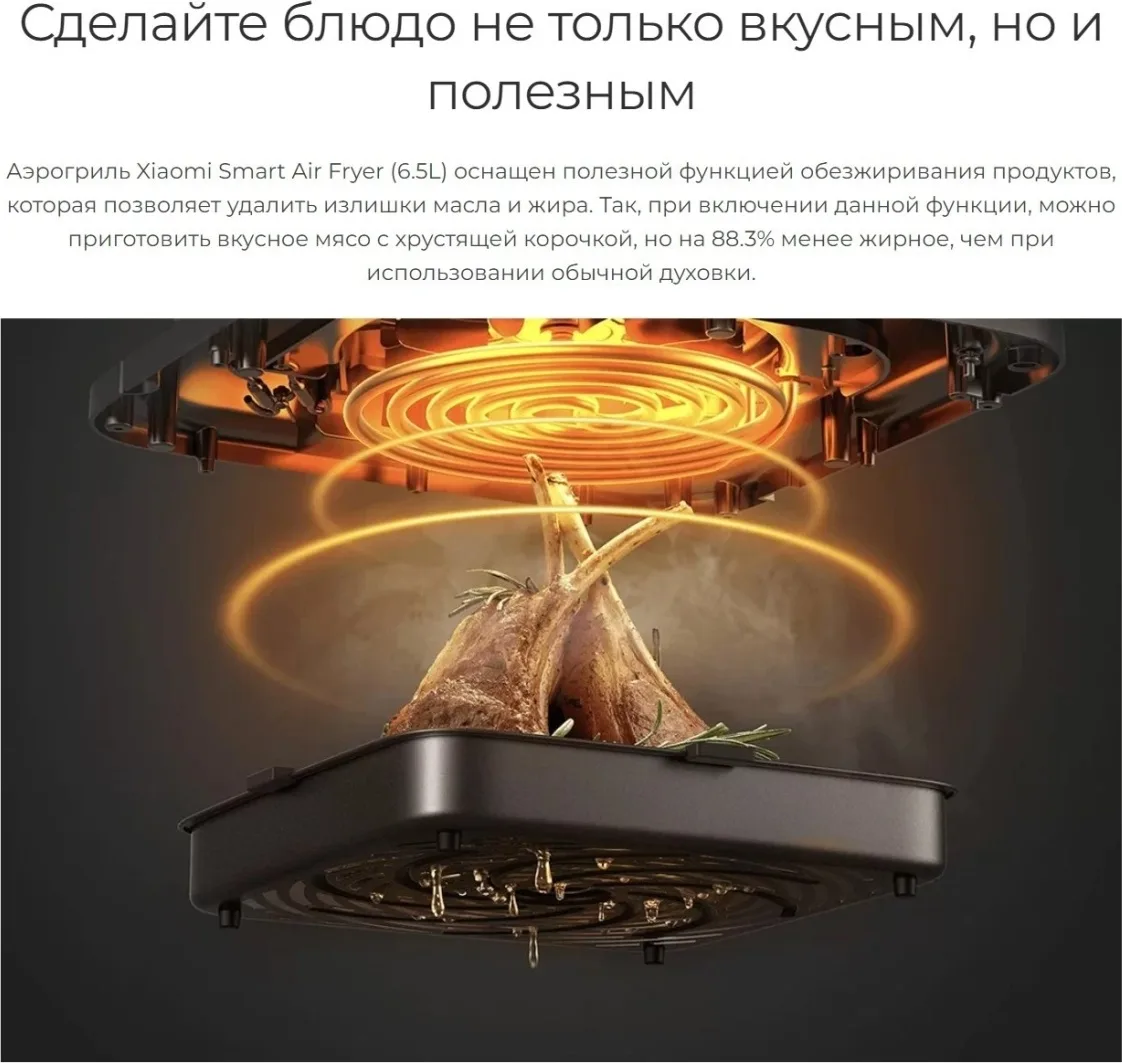 Аэрогриль Xiaomi Smart Air Fryer 6.5L Белый
