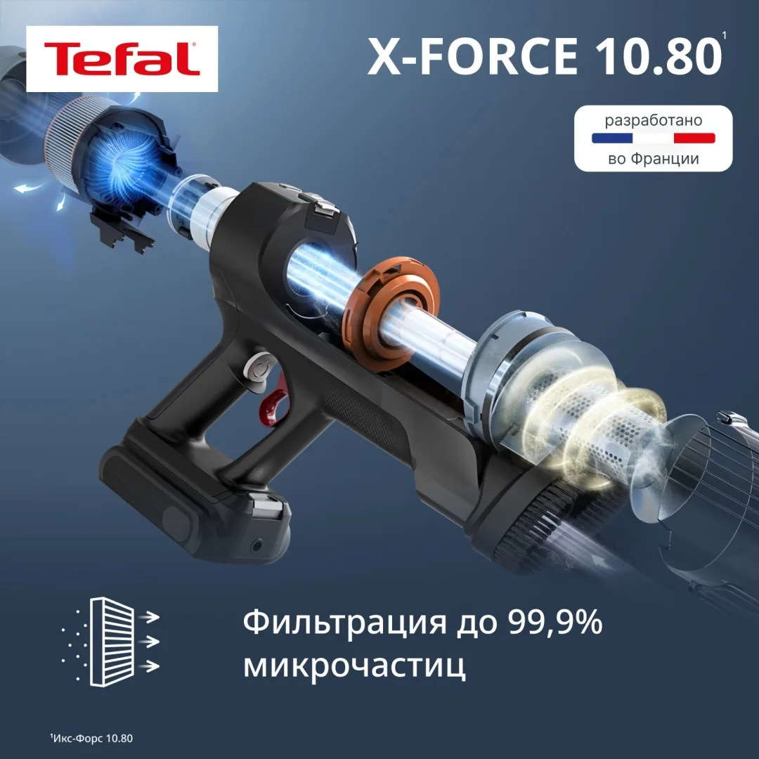 Беспроводной ручной пылесос Tefal TY7AD5E0 Голубой-Черный