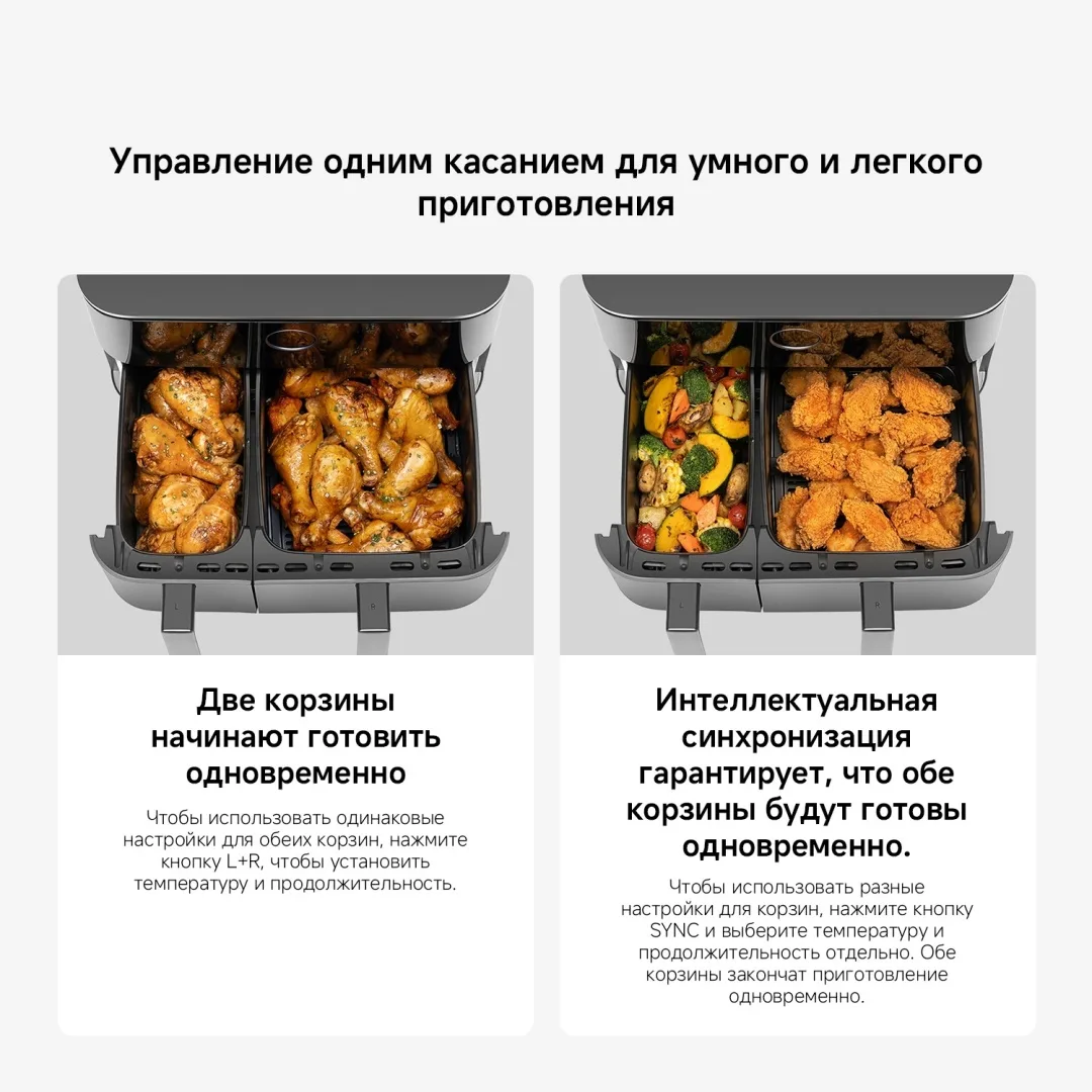 Аэрогриль Xiaomi Air Fryer Dual Zone 10L Черный