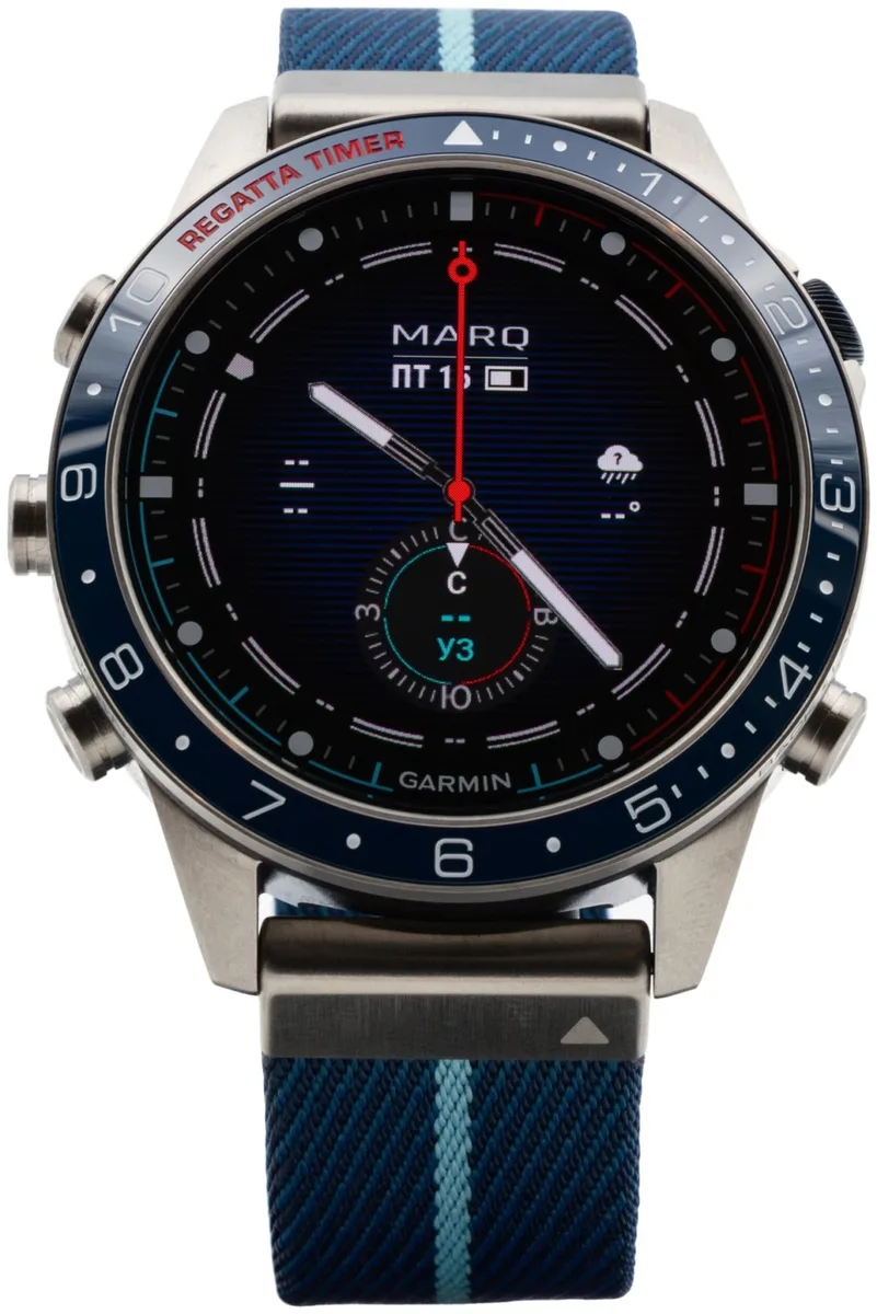 Смарт-часы Garmin MARQ Captain Gen 2 серебристый-синий-синий (02648-11)