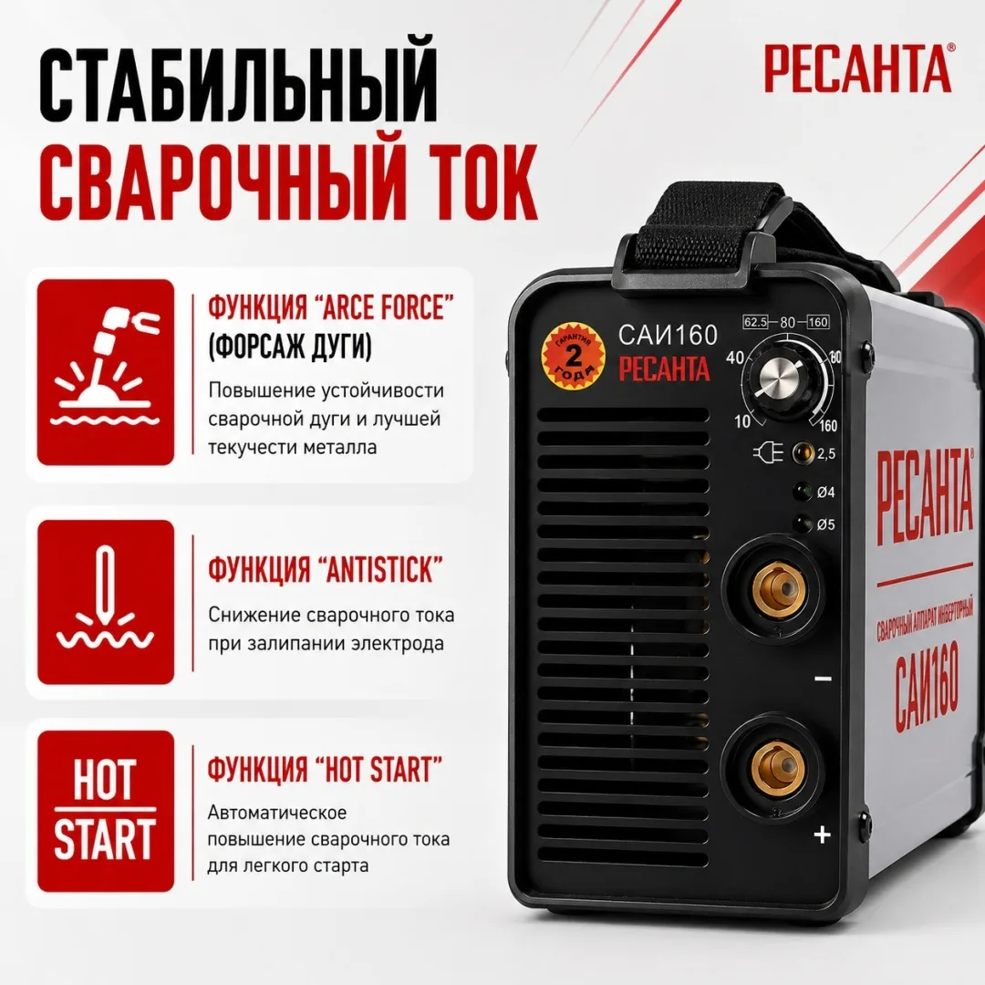 Сварочный аппарат инверторный Ресанта САИ160