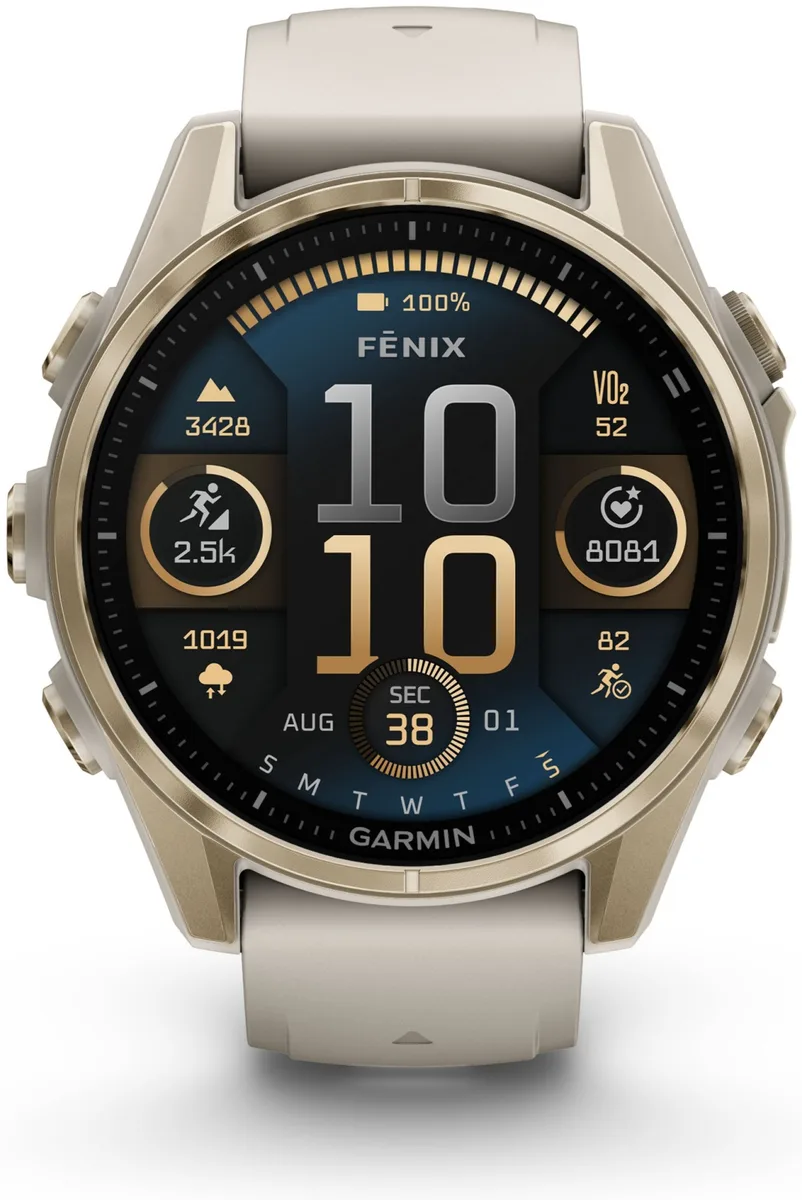 Смарт-часы Garmin Fenix 8 43 мм золотистый-бежевый (02903-11)