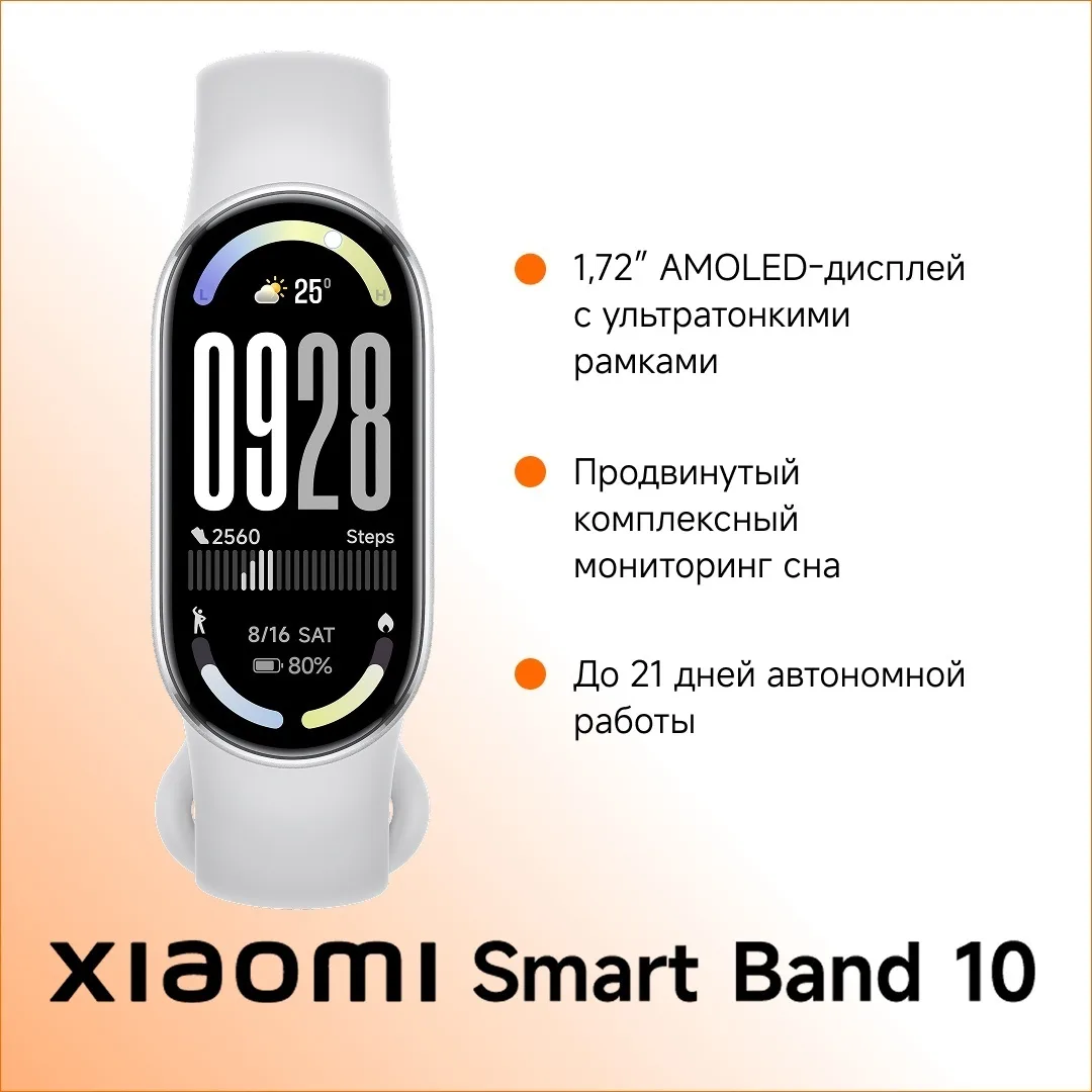 Фитнес-браслет Xiaomi Smart Band 10 Glacier Silver