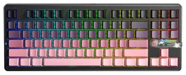 Клавиатура AULA F87 Pro Blank Черно-Розовый (2643)
