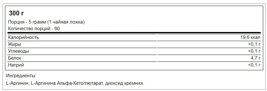 Аминокислота Maxler Arginine AAKG 300г (2886)