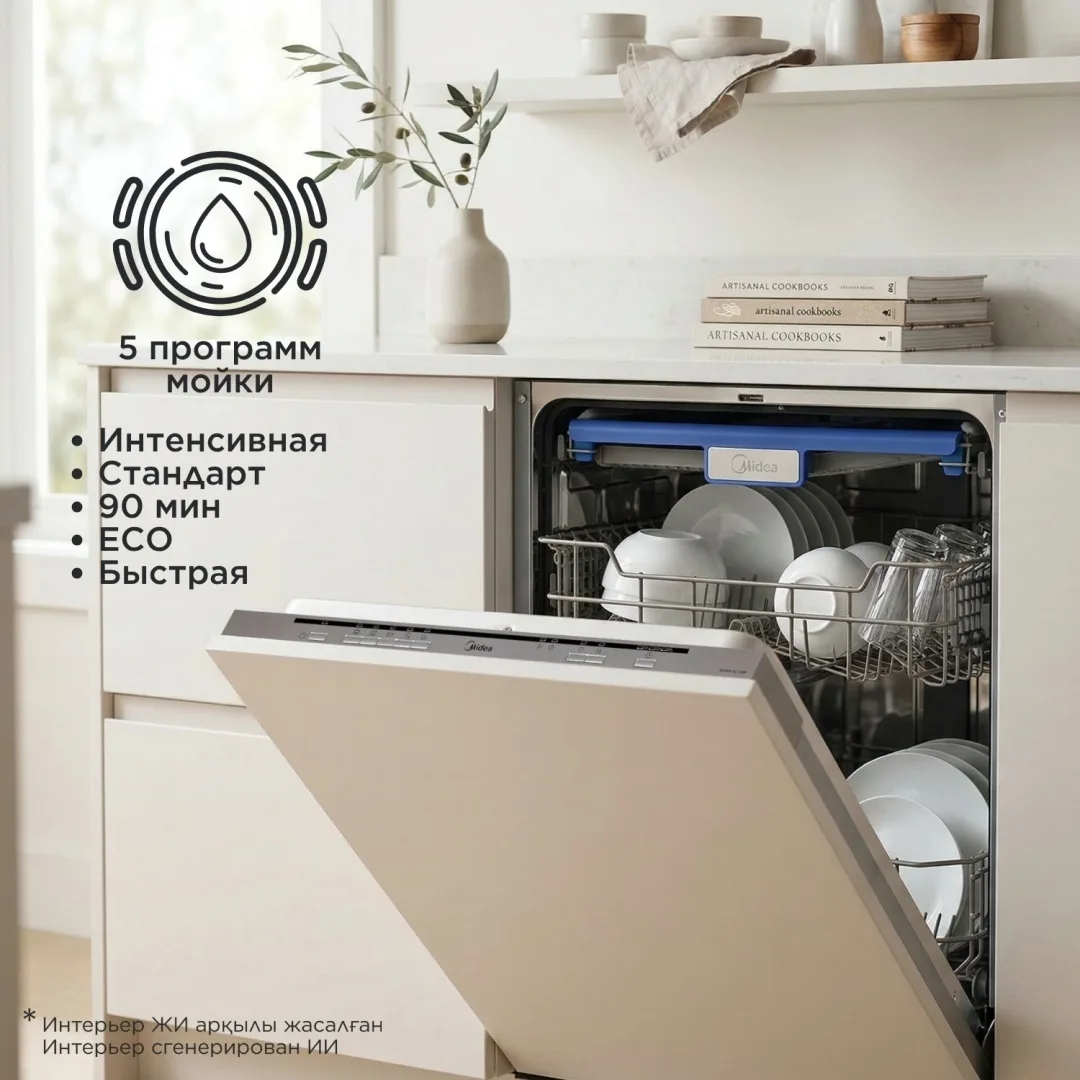 Посудомоечная машина Midea MDWB-6015BB серебристый