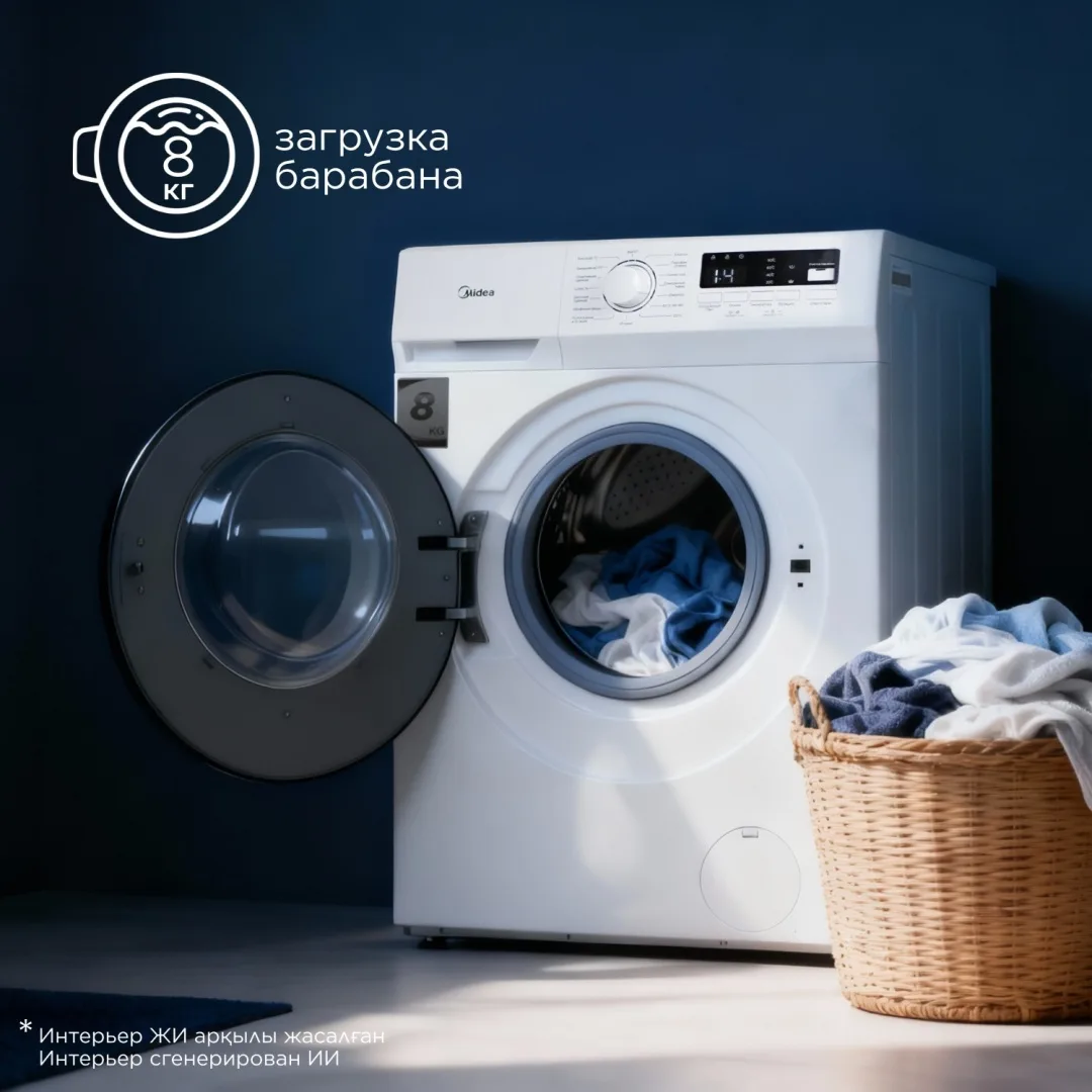 Стиральная машина Midea MFN03W80B/W-KZ белый