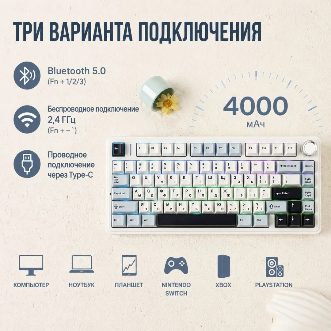 Клавиатура AULA F75-RU Черный (8626)