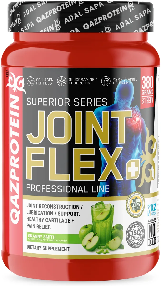 Препарат для укрепления связок и суставов Qazprotein Joint Flex+ Зеленое яблоко 380г (3938)