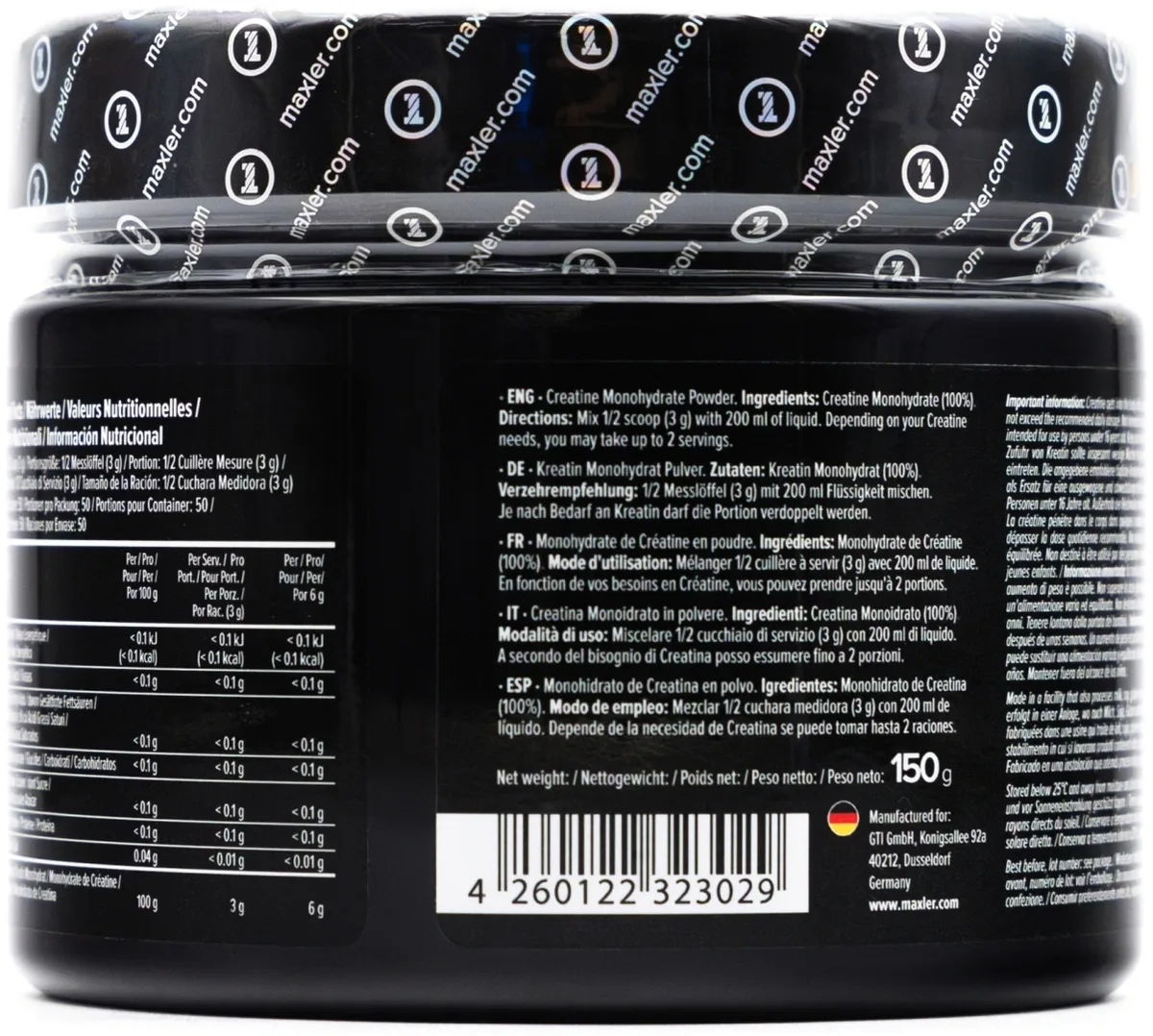 Креатин Maxler Creatine 100% Monohydrate 150г (3029)