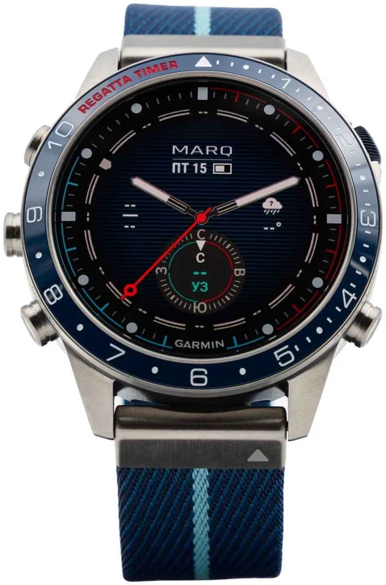 Смарт-часы Garmin MARQ Captain Gen 2 серебристый-синий-синий (02648-11)