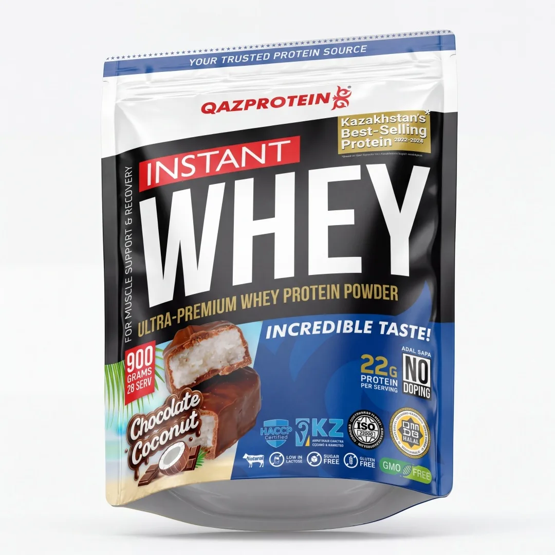 Протеин Qazprotein Instant WHEY 900г Шоколад с кокосом (4041)