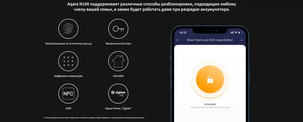 Умный дверной замок Aqara N100 ZigBee ZNMS16LM-Black