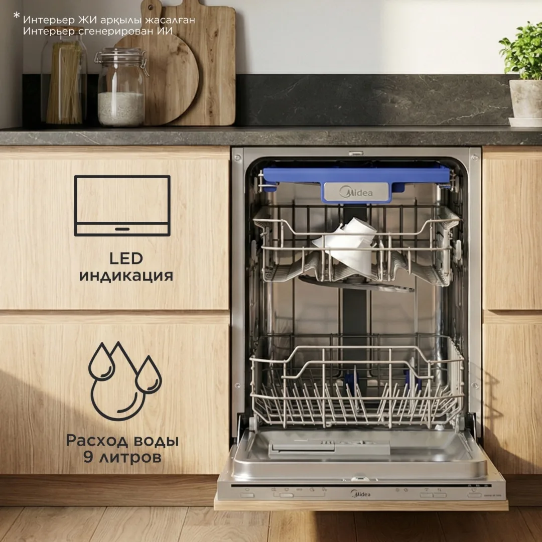 Посудомоечная машина Midea MDWB-4515BB серебристый
