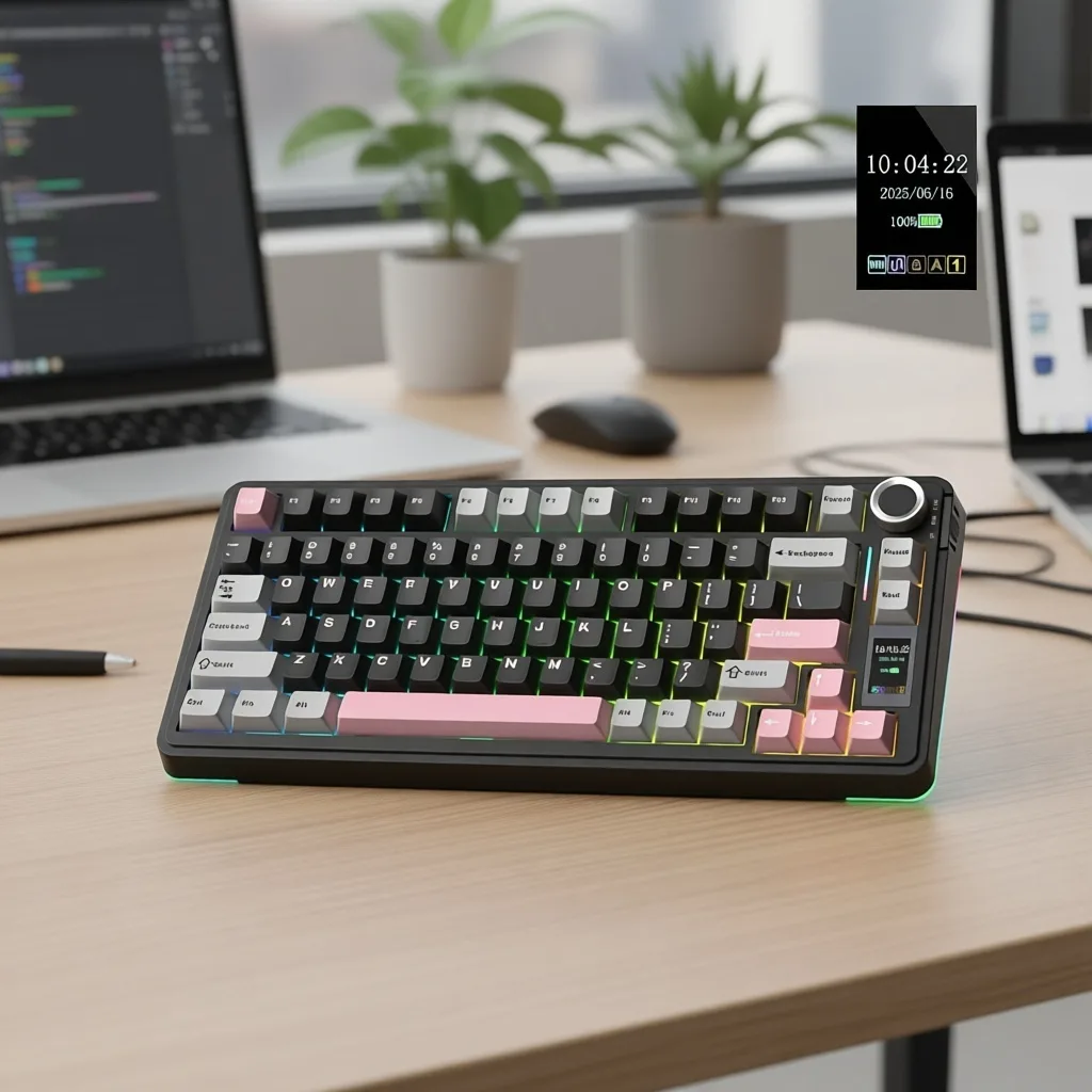 Клавиатура AULA S75 Pro Черный Розовый