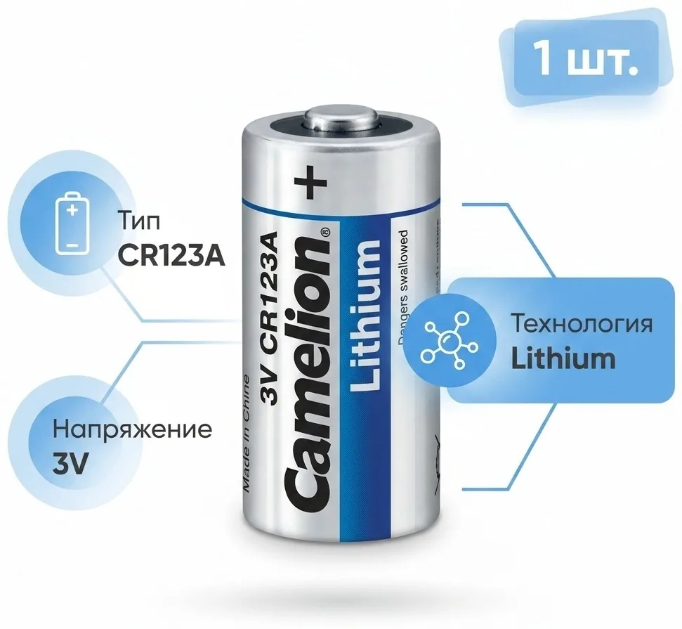 Батарейка CAMELION Lithium CR123A-BP1