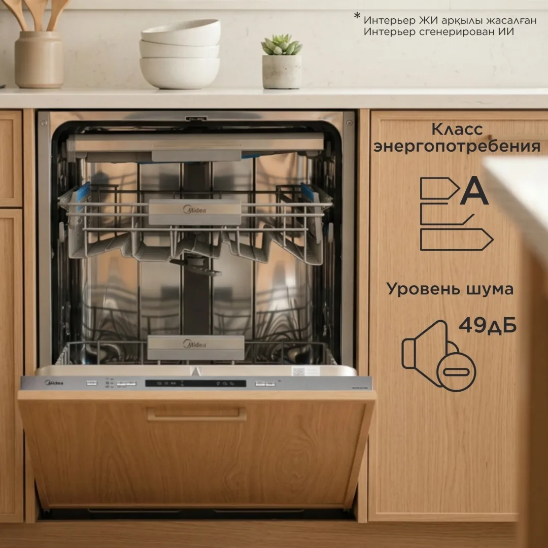 Посудомоечная машина Midea MDWB-6016BL серебристый