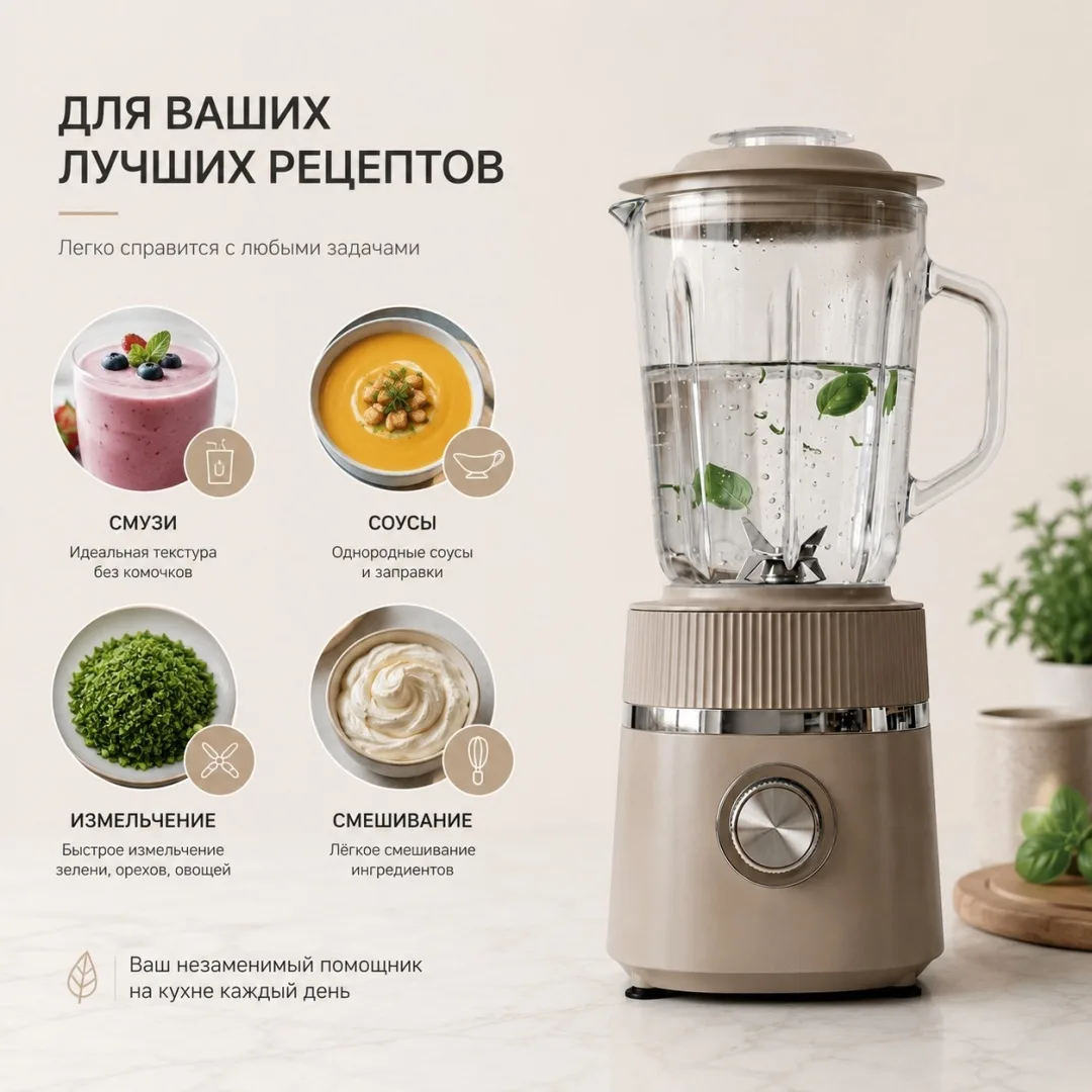 Блендер NEXME SB-77 бежевый