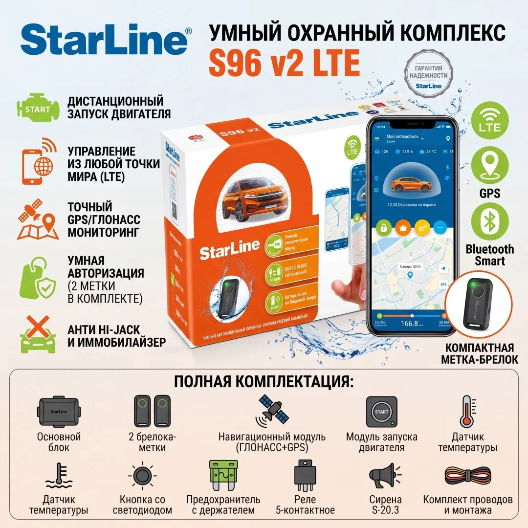 Автосигнализация StarLine S96 V2 LTE GPS