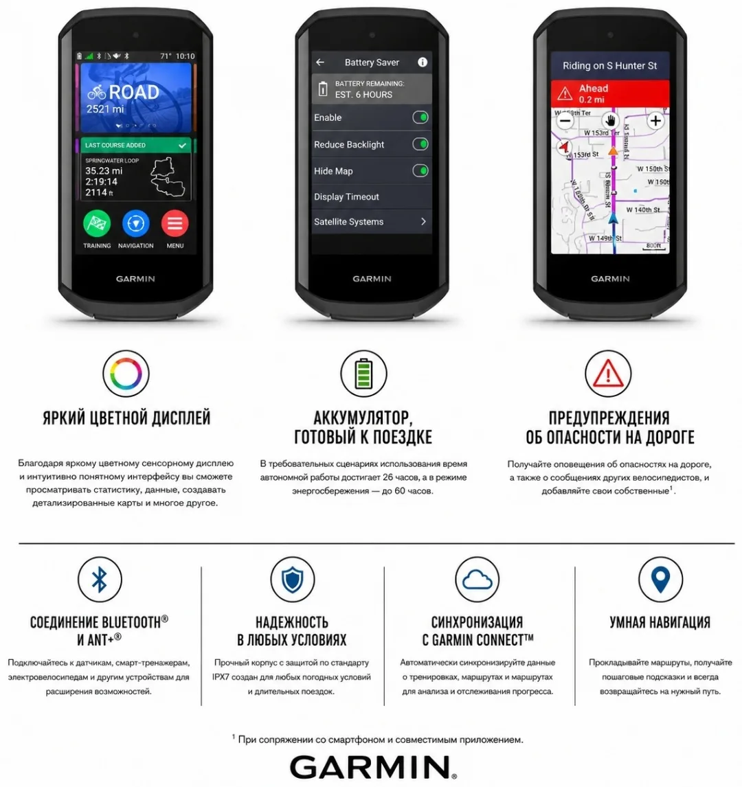 Велокомпьютер Беспроводной Garmin Edge 1050 (02890-01)